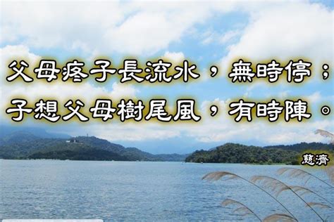 父母疼子長流水 子孝父母樹尾風|諺語